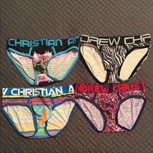 Andrew Christian lot of 4 men’s briefs size XS